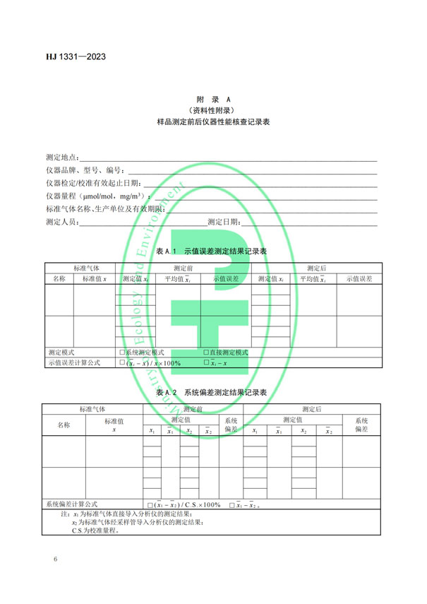 HJ 1331-2023《固定污染源廢氣總烴、甲烷和非甲烷總烴的測定便攜式催化氧化-氫火焰離子化檢測器法》-8